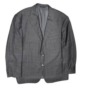Samuelsohn Loro Piana Blazer Check Super 130's Wool Grey Sport Coat 46R